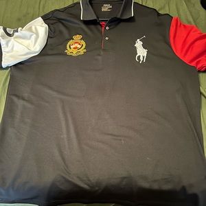 Ralph Lauren polo shirt in black white and red